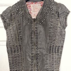 GUESS Suede Studded Top